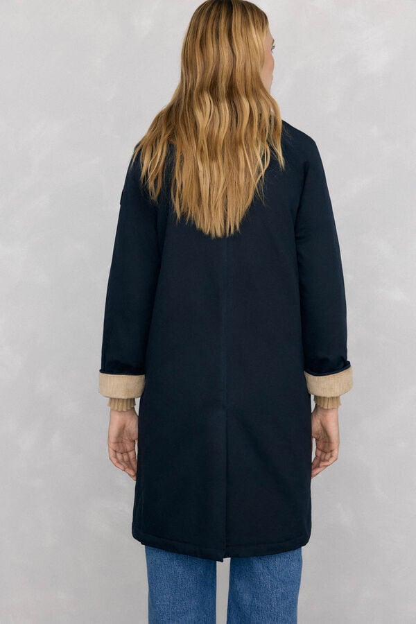 Pedro del Hierro Long waxed parka Blue