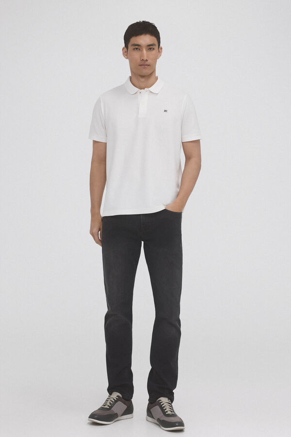 Pedro del Hierro Basic piqué polo shirt Ecru