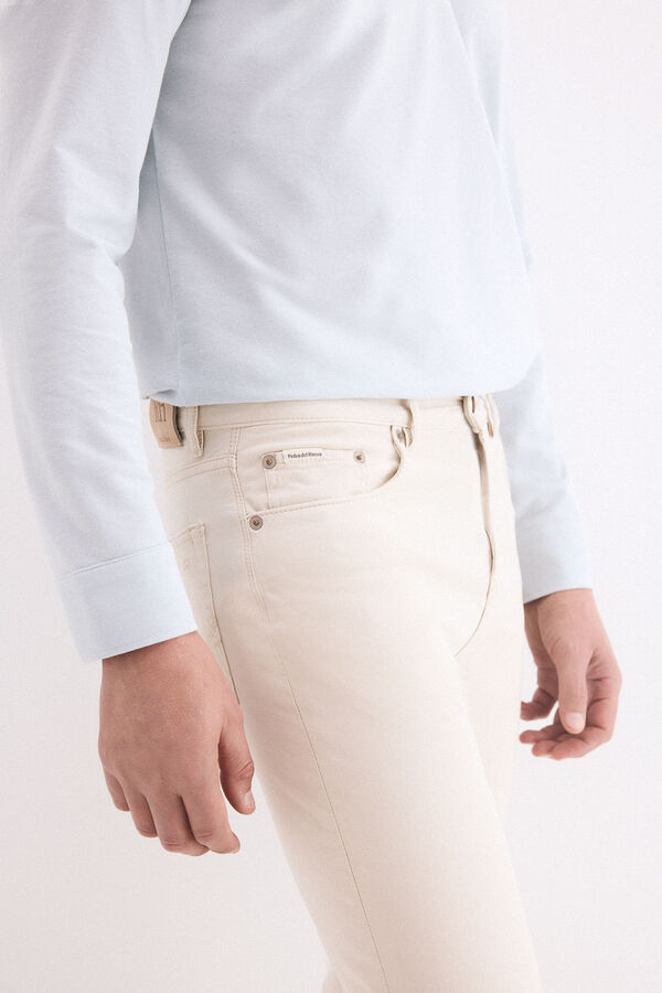 Pedro del Hierro Slim fit 5-pocket trousers Ecru