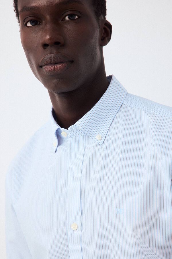 Pedro del Hierro Striped shirt Blue