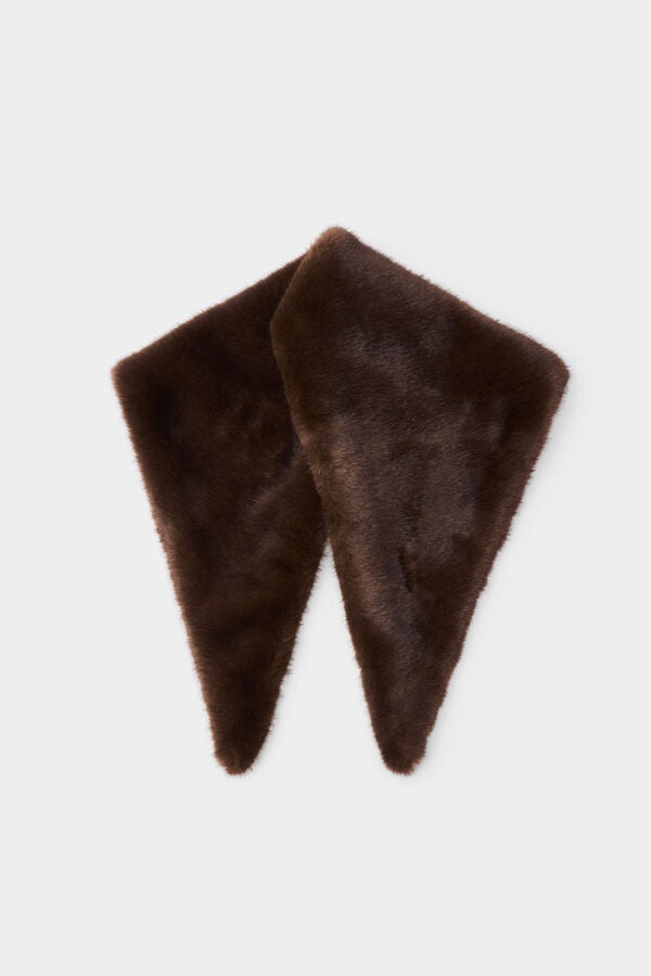 Pedro del Hierro V-neck faux fur Brown