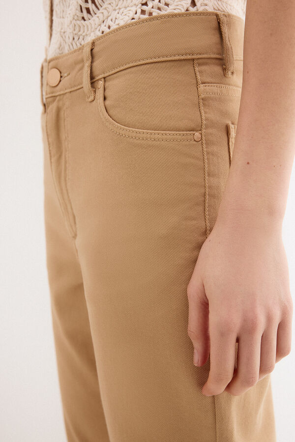 Pedro del Hierro Basic straight capri jeans Beige