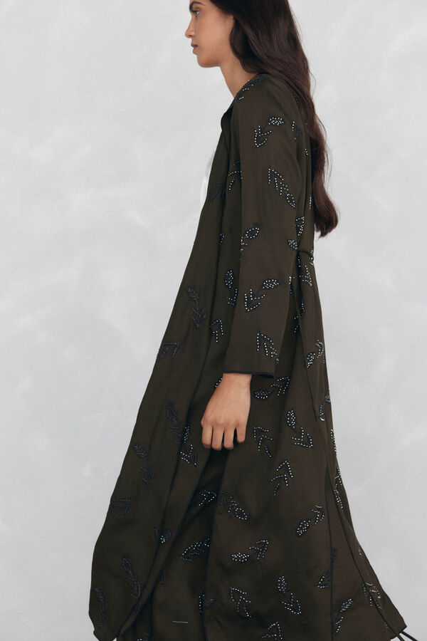 Pedro del Hierro Long embroidered vest Brown
