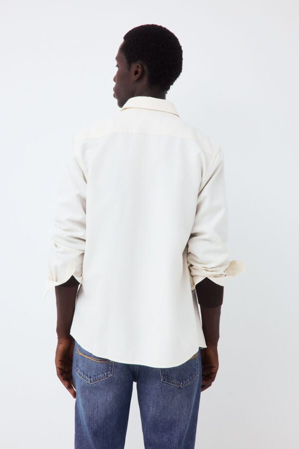 Pedro del Hierro Plain tencel linen overshirt Ecru