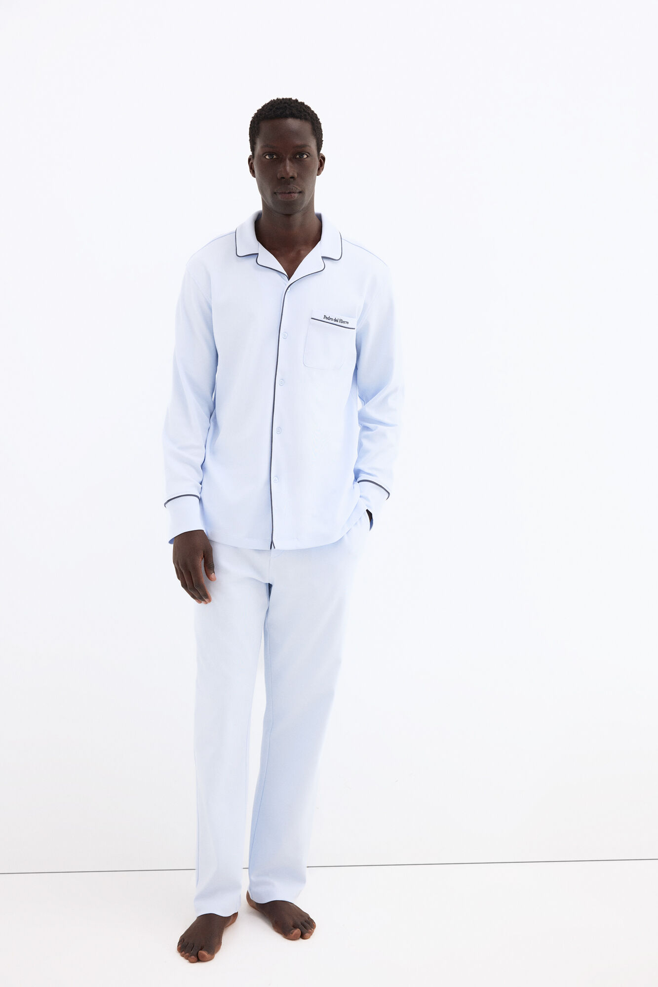 Pedro del Hierro Spanish cotton long sleeve pyjama shirt