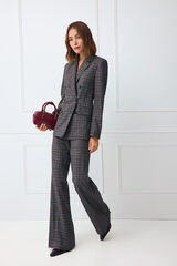 TFP by Tamara Falc&oacute; Plaid flare tailored trousers Blue