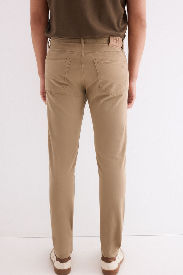 Pedro del Hierro Slim fit 5-pocket trousers Beige