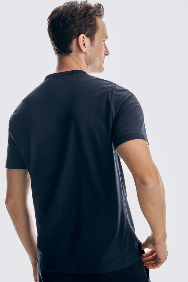 Pedro del Hierro Camiseta logo estampado Azul