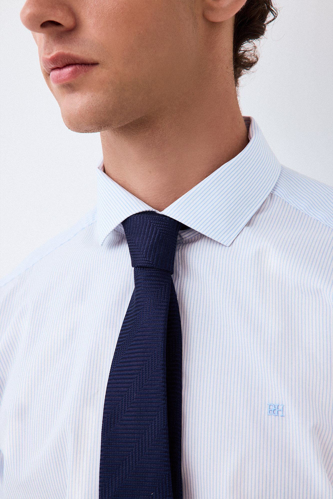 Pedro del Hierro Striped non-iron + anti-stain slim fit dress shirt