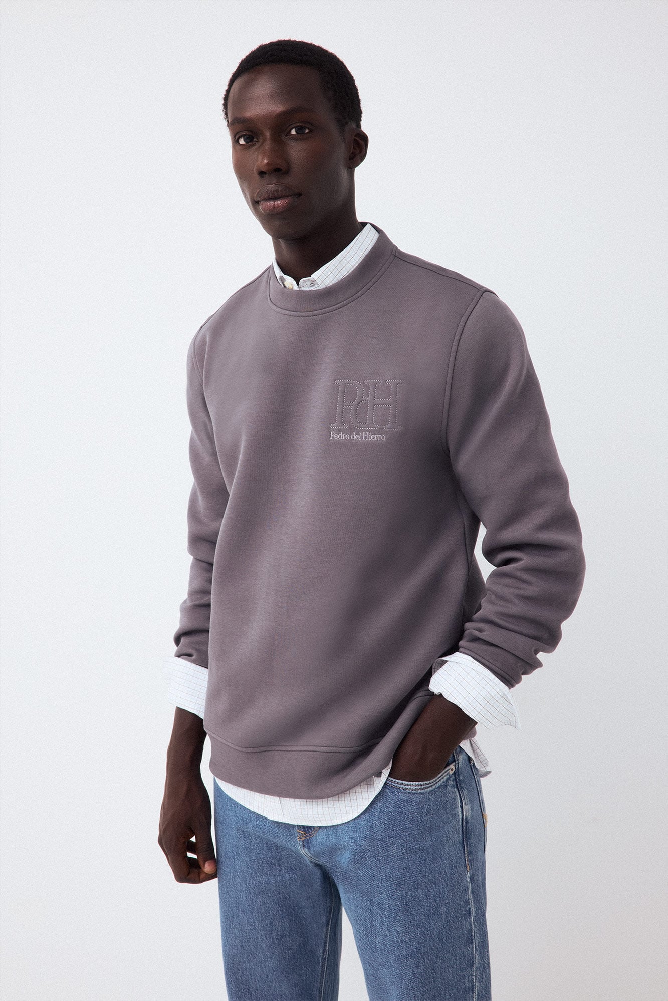 Pedro del Hierro Neoprene crew neck sweatshirt