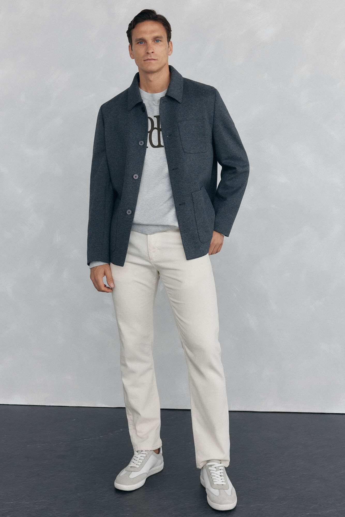 Pedro del Hierro Gray wool overshirt