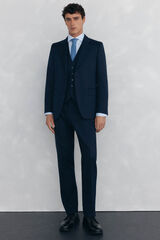 Pedro del Hierro Blue back tailored fit structured trousers Blue