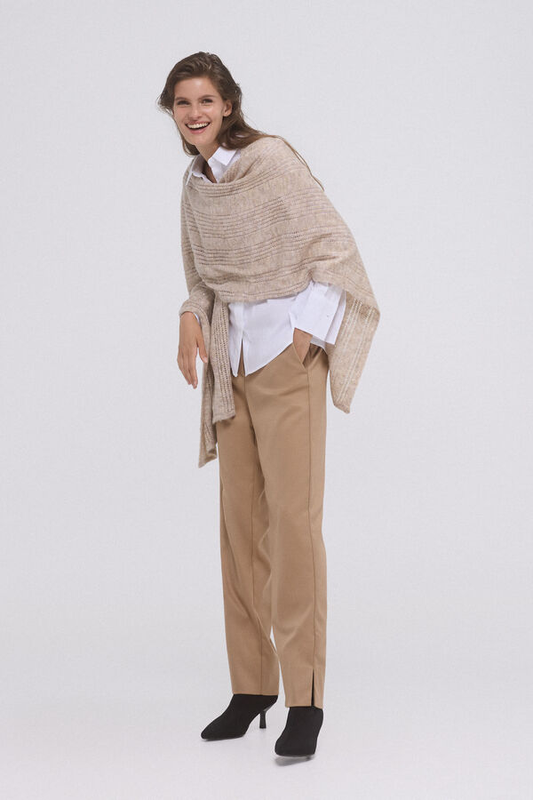 Pedro del Hierro Pantalón recto trabilla Beige