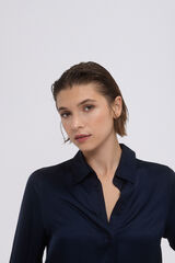 Pedro del Hierro Basic satin shirt Blue