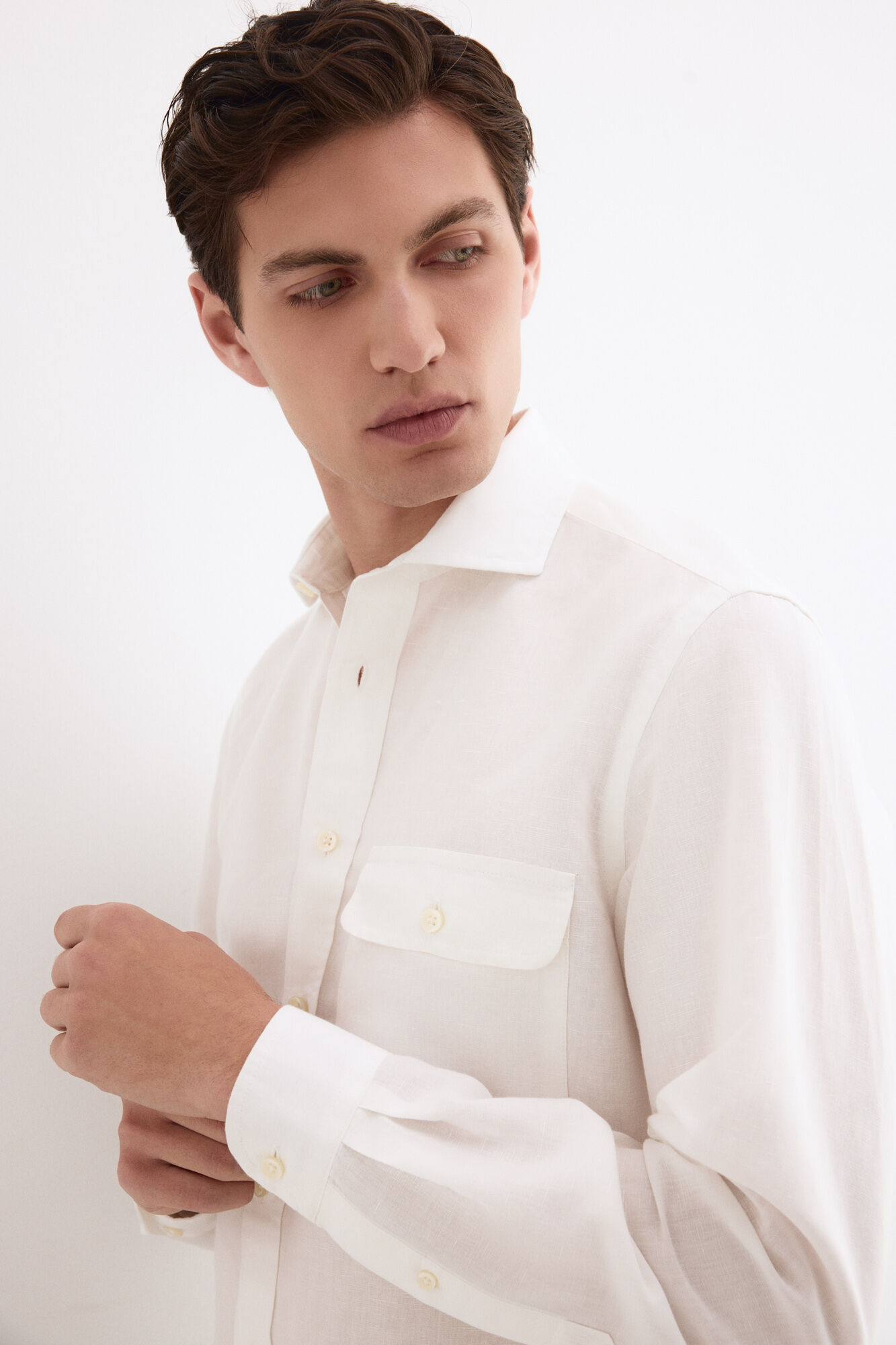 Pedro del Hierro Camisa lino bolsillos