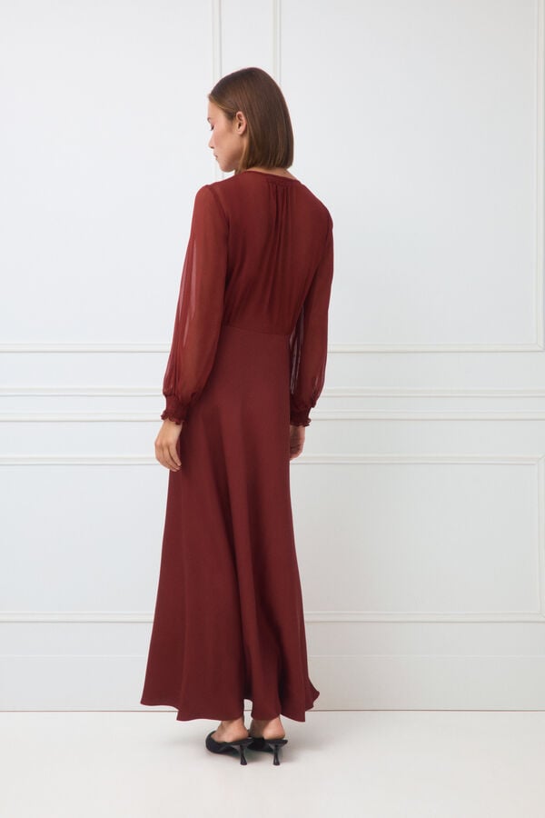 TFP by Tamara Falc&oacute; Combined midi long dress Brown