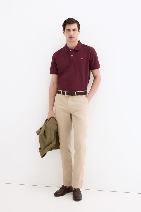 Pedro del Hierro Cal&ccedil;as chino de estrutura slim fit Beige