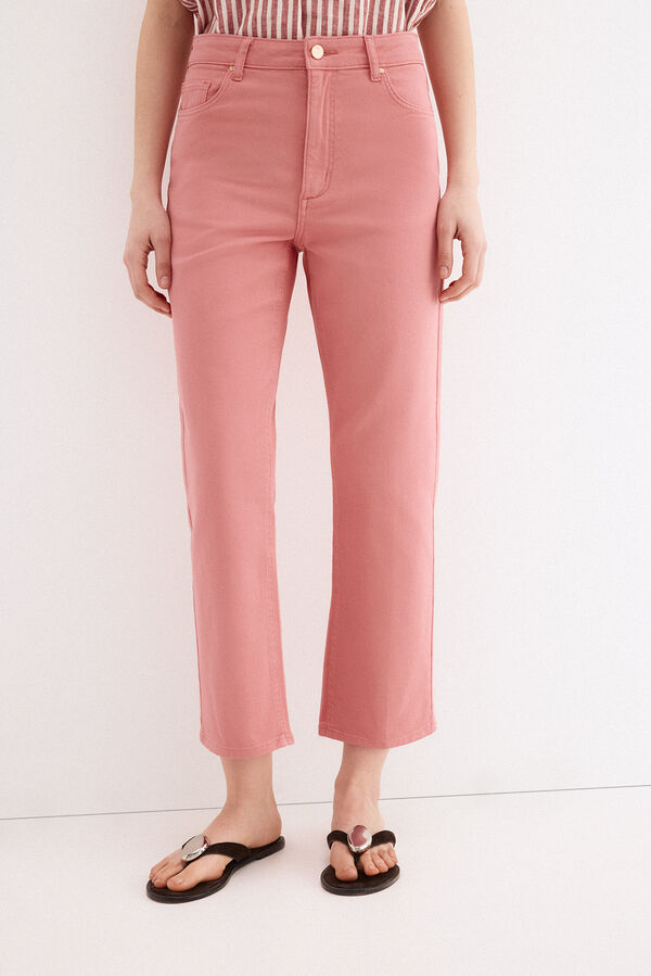 Pedro del Hierro Basic straight capri jeans Coral