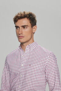 Pedro del Hierro Plain non-iron Oxford shirt Burgundy