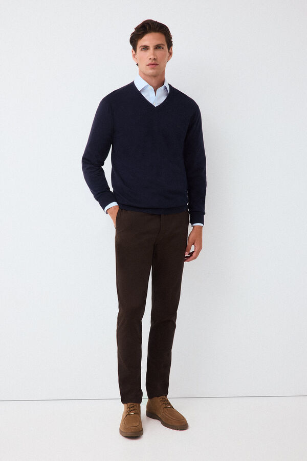 Pedro del Hierro Premium cotton silk cashmere knit jumper Blue
