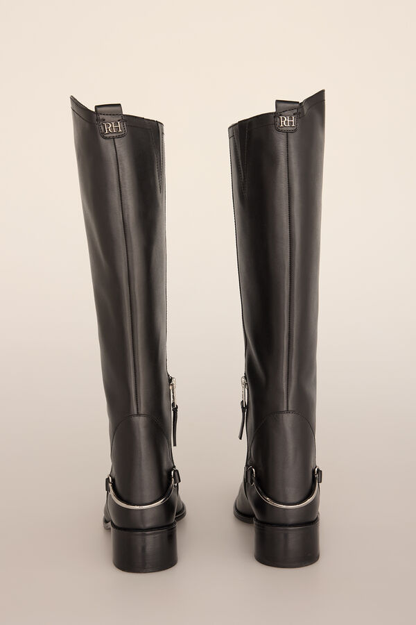 Pedro del Hierro Equestrian boot with metallic detail Black