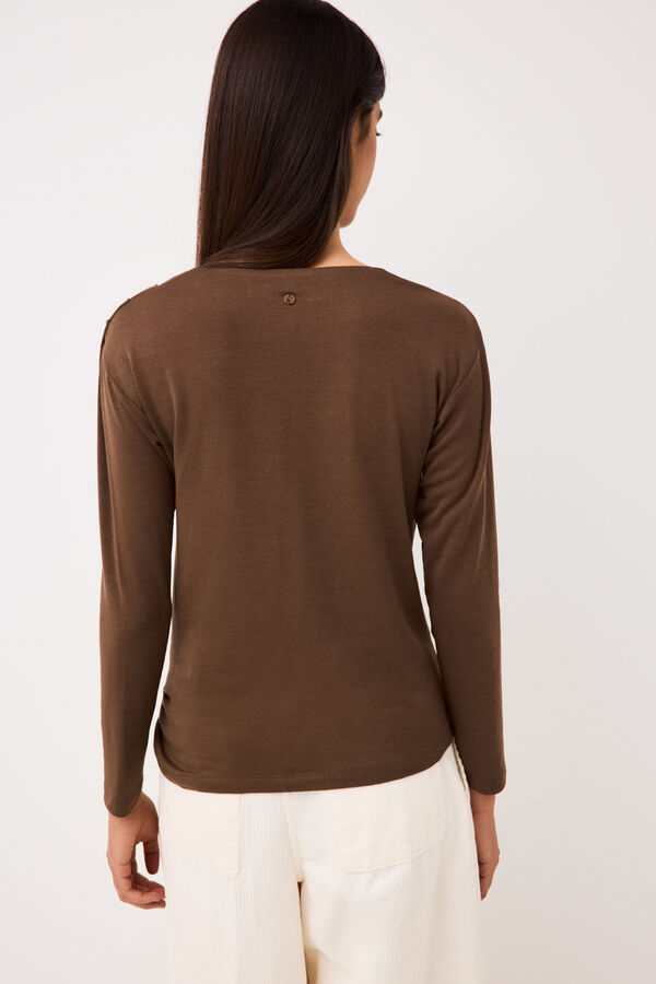 Pedro del Hierro T-shirt with metallic detail Brown