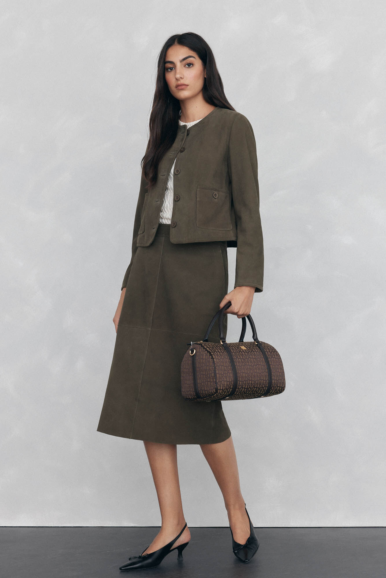 Pedro del Hierro Jacquard bowling bag