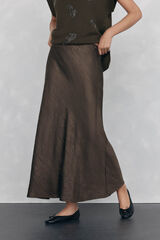 Pedro del Hierro Satin structured skirt Green