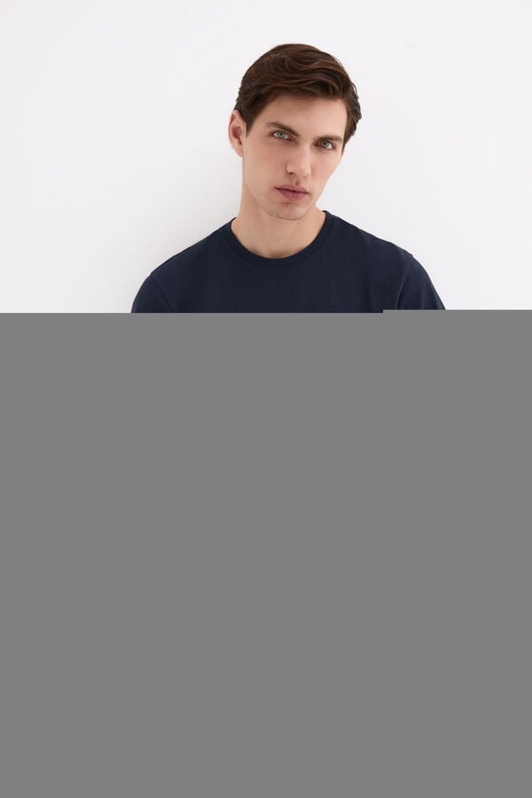 Pedro del Hierro Large logo T-shirt Blue