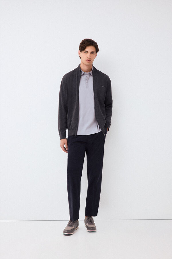 Pedro del Hierro Plain mercerized polo shirt Grey