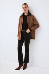 Pedro del Hierro Velvet flare trousers Green