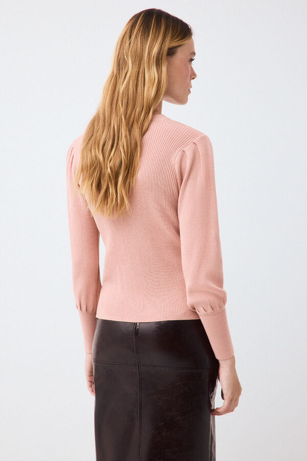 Pedro del Hierro Puffed sleeve ribbed jumper Pink