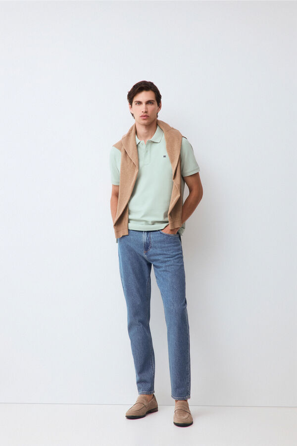 Pedro del Hierro Piqu&eacute; basic polo shirt Blue