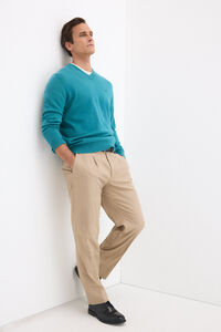 Pedro del Hierro Camisola de malha em algod&atilde;o premium gola em bico