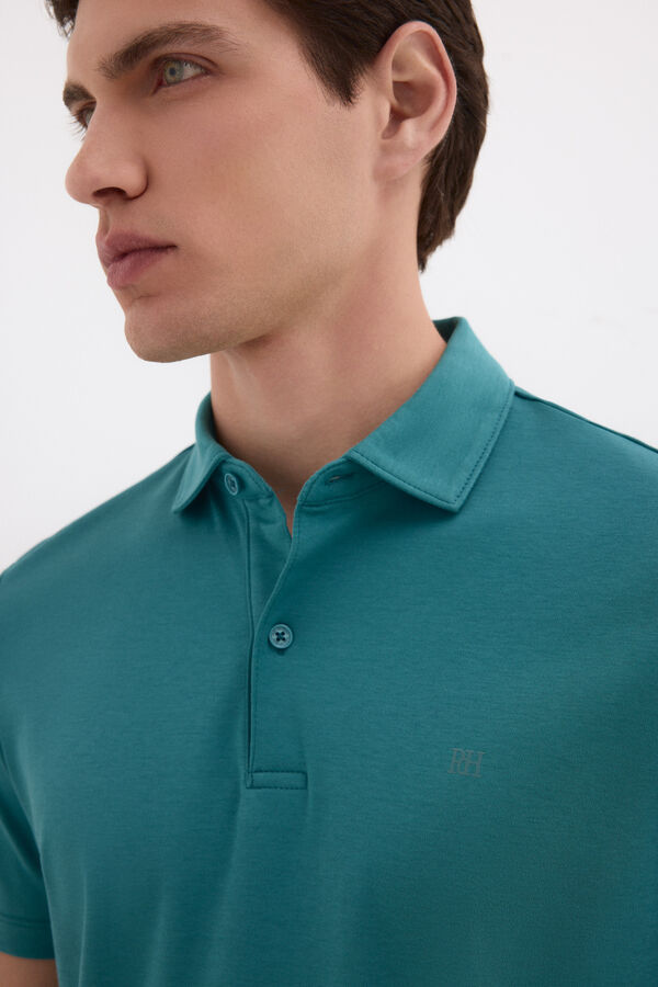 Pedro del Hierro Mercerized polo shirt Turquoise