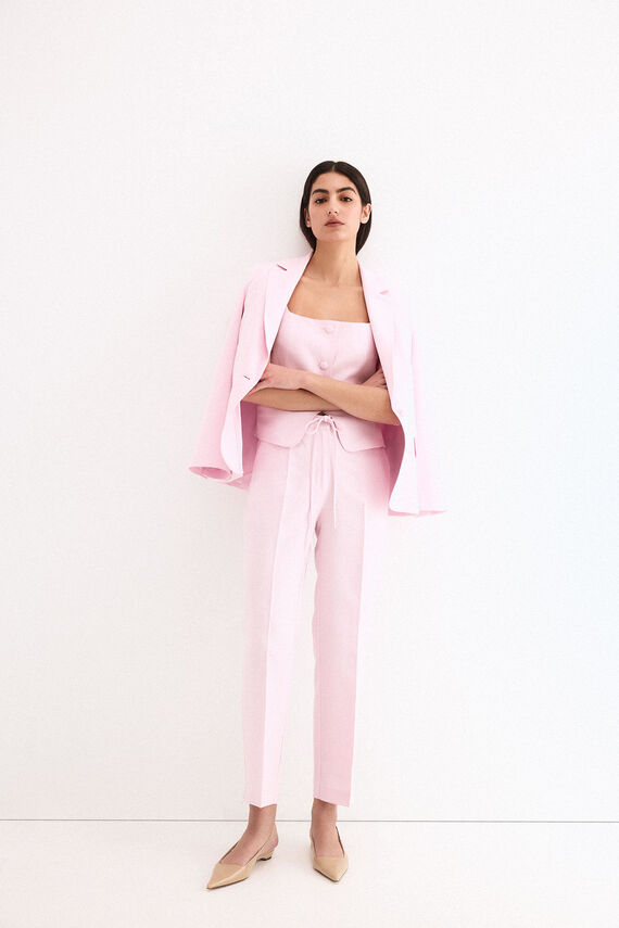Pantalón traje rosa