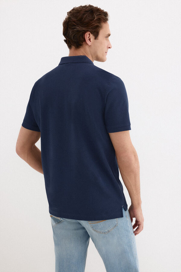 Pedro del Hierro Piqu&eacute; basic polo shirt Blue