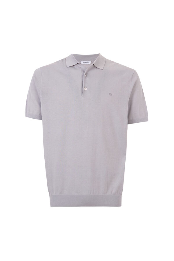 Pedro del Hierro Cotton premium knit polo shirt Grey