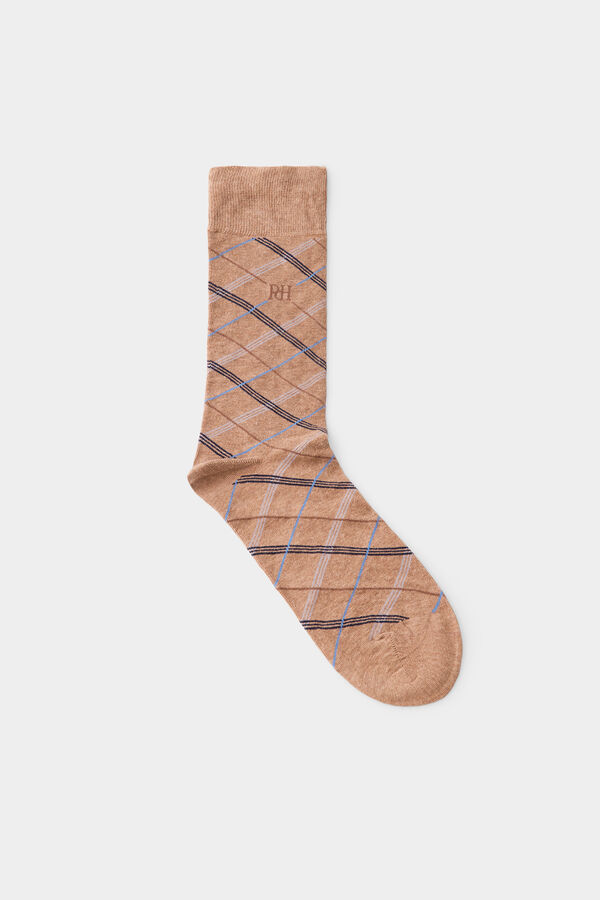 Pedro del Hierro Meia fantasia losangos Beige