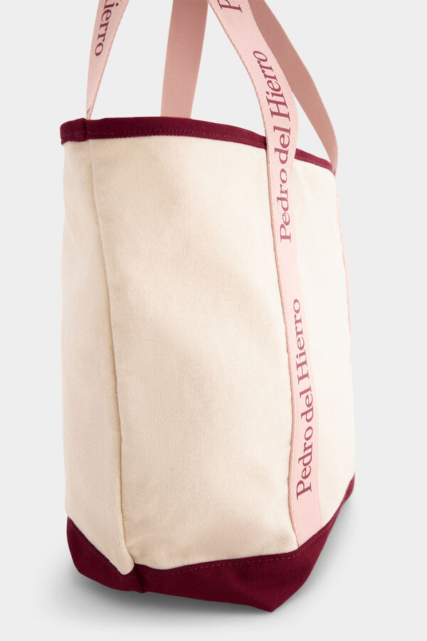 Pedro del Hierro Two-tone fabric bag Beige
