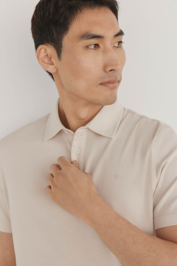 Pedro del Hierro Mercerized polo shirt Beige
