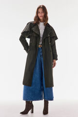 TFP by Tamara Falcó Long waxed trench coat Green