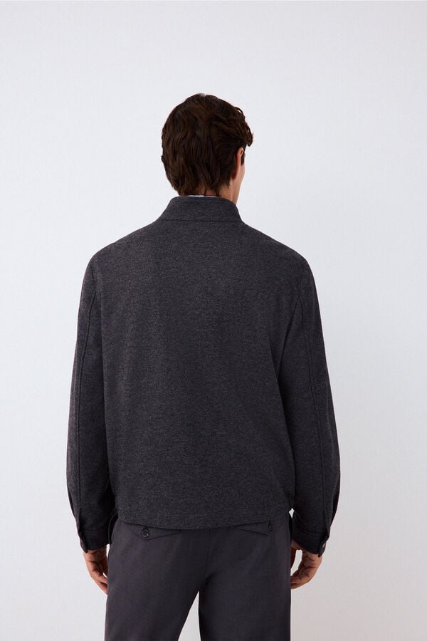 Pedro del Hierro Wool blend knit jacket Grey