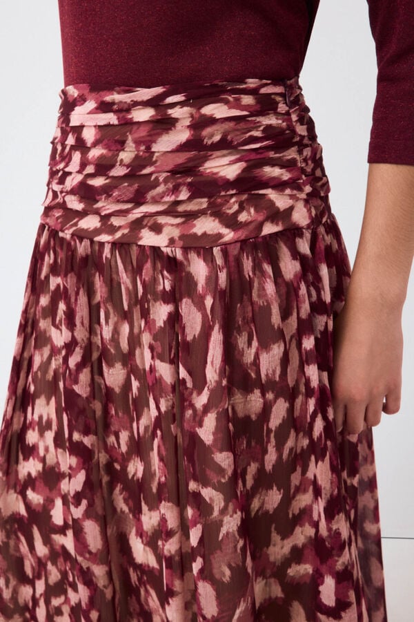 Pedro del Hierro Printed long skirt Beige