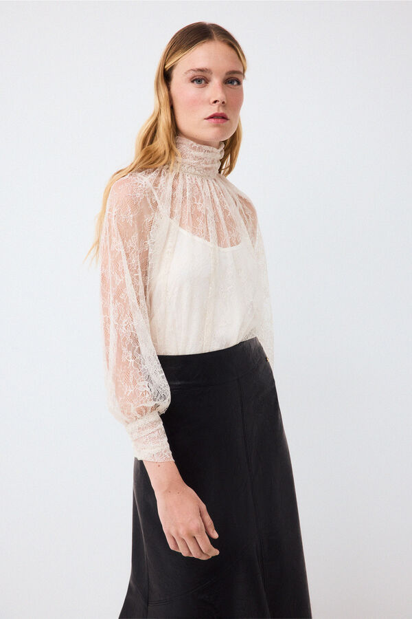 Pedro del Hierro Lace romantic blouse White