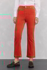 Pedro del Hierro Cropped flare velvet pants Orange
