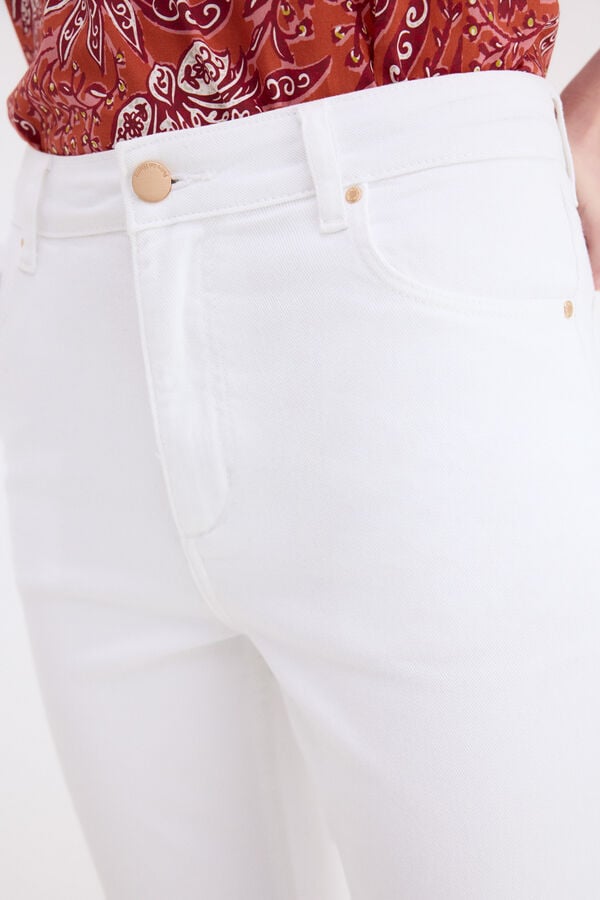 Pedro del Hierro Basic straight capri jeans White