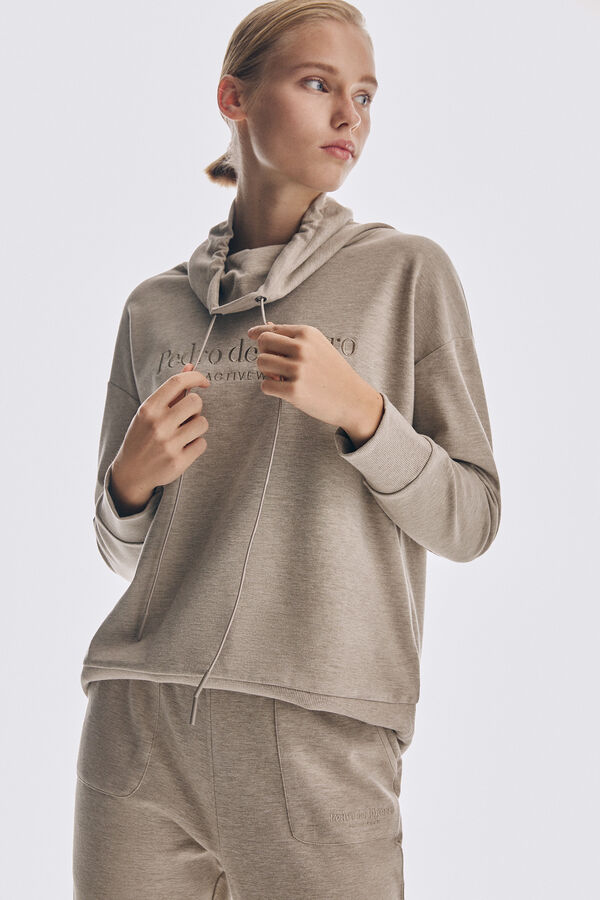 Pedro del Hierro Sudadera punto cortado logo bordado Gris