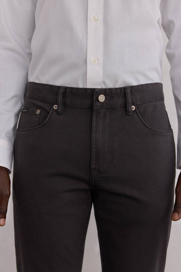 Pedro del Hierro Coloured slim fit 5-pocket trousers. Grey