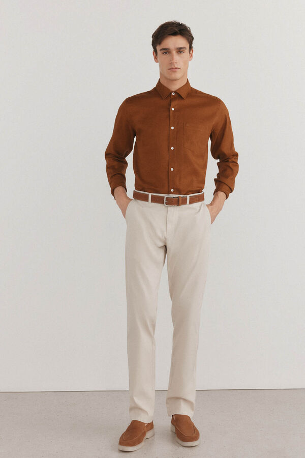 Pedro del Hierro Calças calças chino de regular fit Ecru